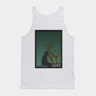 Pensive paper cut design of a person Tank Top